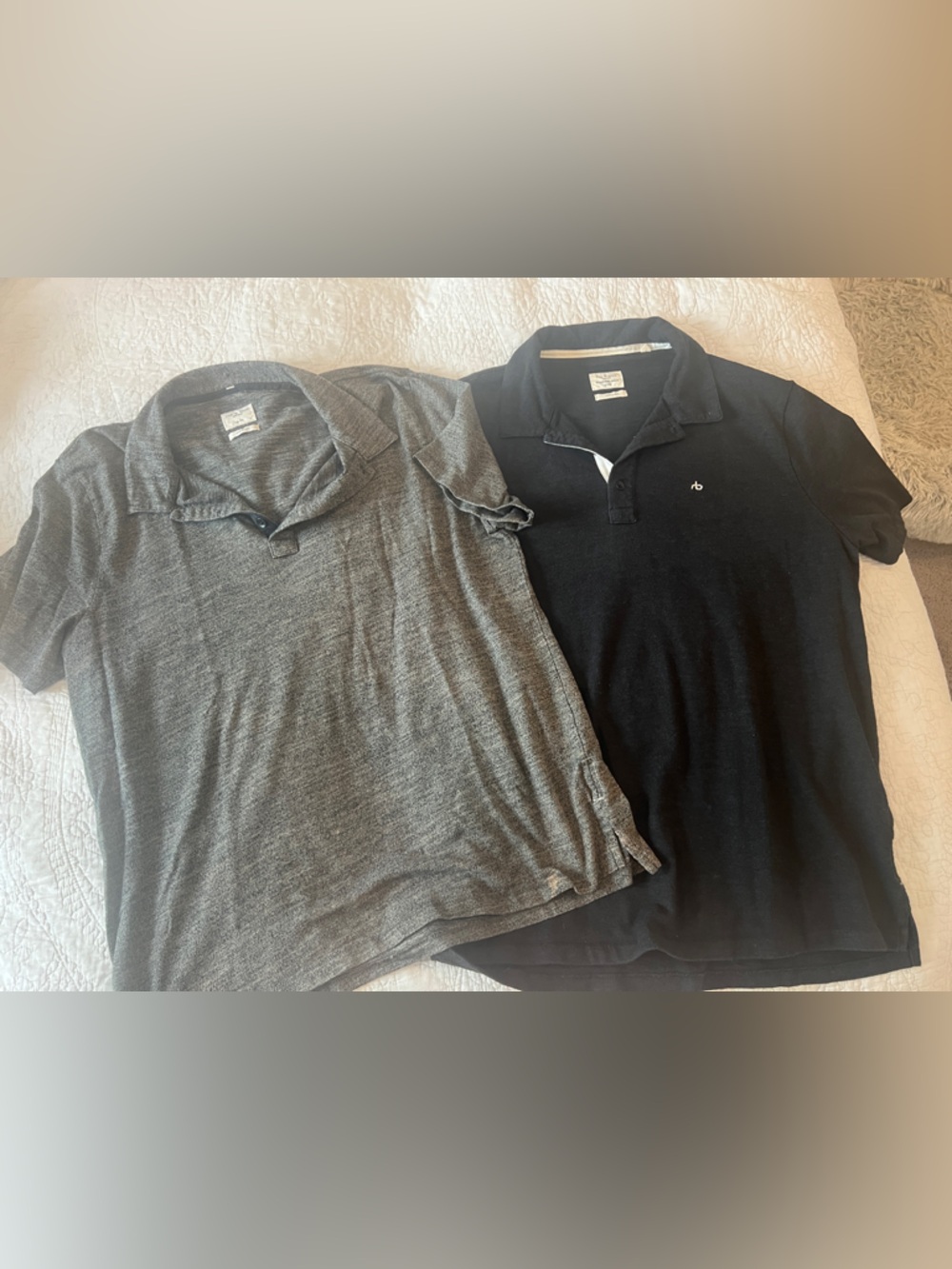 rag & bone Men's Polo Shirts - Black and Gray
